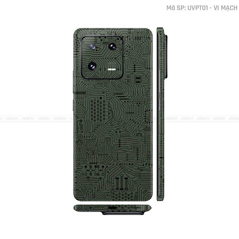 Dán Skin Xiaomi 13 Series Vân Nổi Vi Mạch Xanh Midnight | UVPT01