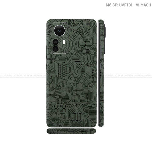 Dán Skin Xiaomi 12 Series Vân Nổi Vi Mạch Xanh Midnight | UVPT01