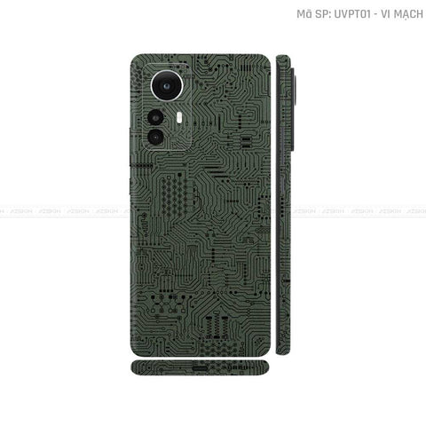 Dán Skin Xiaomi 12 Series Vân Nổi Vi Mạch Xanh Midnight | UVPT01