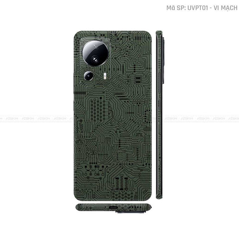 Dán Skin Xiaomi 13 Series Vân Nổi Vi Mạch Xanh Midnight | UVPT01