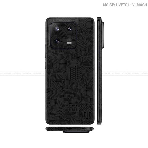 Dán Skin Xiaomi 13 Series Vân Nổi Vi Mạch Đen | UVPT01