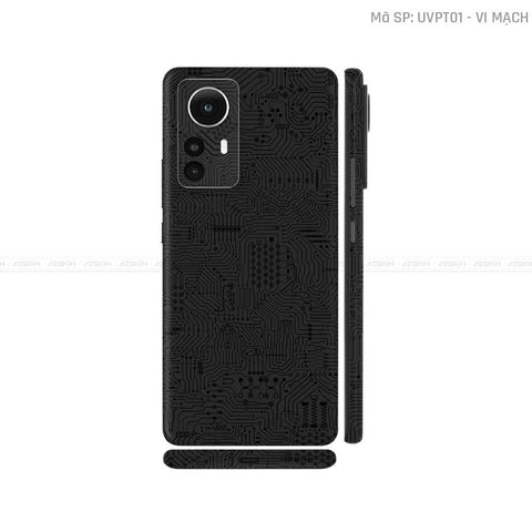 Dán Skin Xiaomi 12 Series Vân Nổi Vi Mạch Đen | UVPT01
