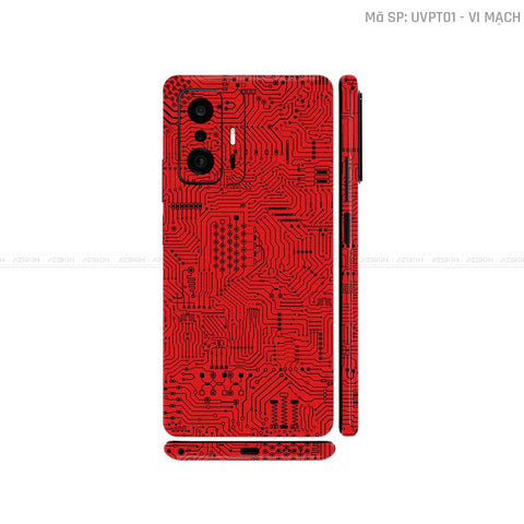 Dán Skin Xiaomi 11 Series Vân Nổi Vi Mạch Đỏ | UVPT01