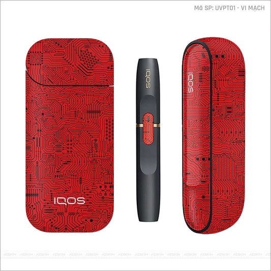 Dán Skin IQOS Vân Vi Mạch Đỏ | UVPT01