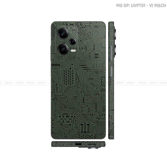 Dán Skin Xiaomi Redmi Note 12 Series Vân Nổi Vi Mạch Midnight | UVPT01