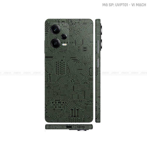 Dán Skin Xiaomi Redmi Note 12 Series Vân Nổi Vi Mạch Midnight | UVPT01