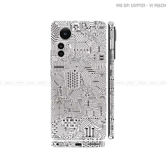 Dán Skin Xiaomi 12 Series Vân Nổi Vi Mạch Bạc | UVPT01