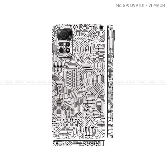 Dán Skin Xiaomi Redmi Note 11 Series Vân Nổi Vi Mạch Trắng | UVPT01