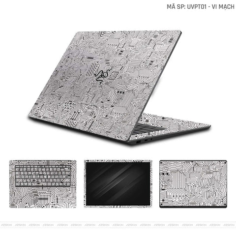 Dán Skin Laptop Razer Vân Nổi Vi Mạch Trắng | UVPT01