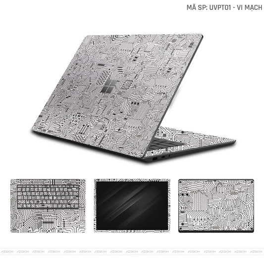 Dán Skin Laptop Surface Vân Nổi Vi Mạch Trắng | UVPT01