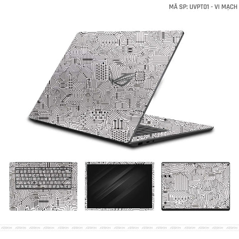 Dán Skin Laptop Asus Vân Nổi Vi Mạch Trắng | UVPT01