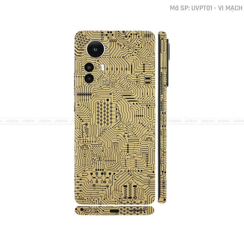 Dán Skin Xiaomi 12 Series Vân Nổi Vi Mạch Vàng Đồng | UVPT01