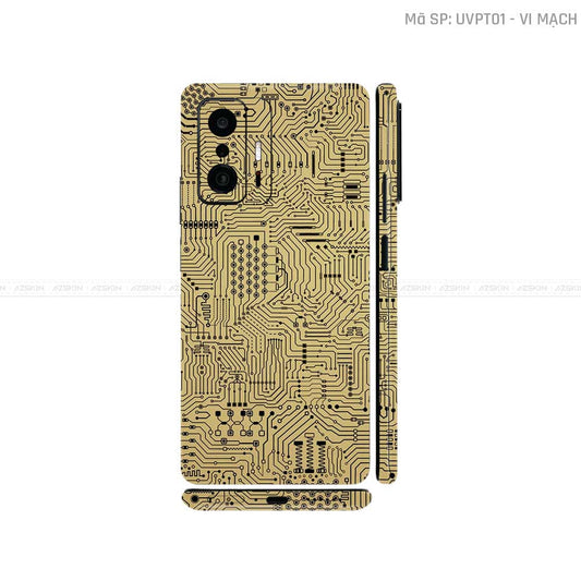 Dán Skin Xiaomi 11 Series Vân Nổi Vi Mạch Vàng Đồng | UVPT01
