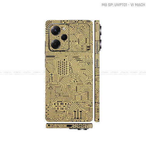 Dán Skin POCO Series Vân Nổi Vi Mạch Vàng Đồng | UVPT01