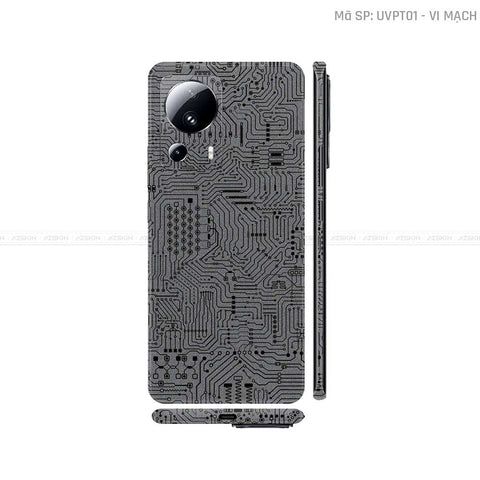 Dán Skin Xiaomi 13 Series Vân Nổi Vi Mạch Xám | UVPT01