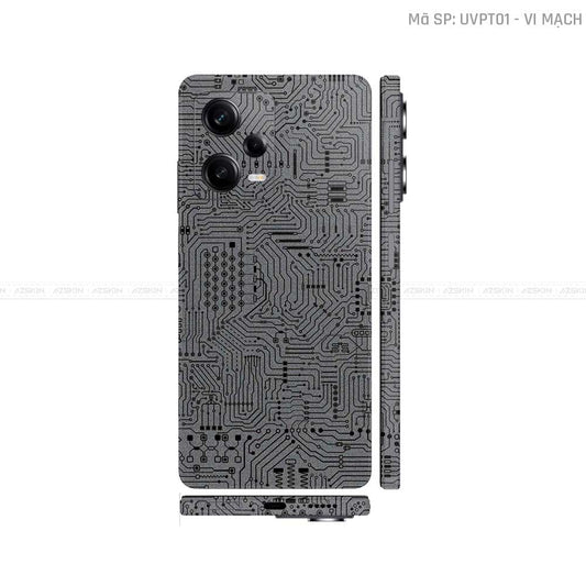 Dán Skin Xiaomi Redmi Note 12 Series Vân Nổi Vi Mạch Xám | UVPT01