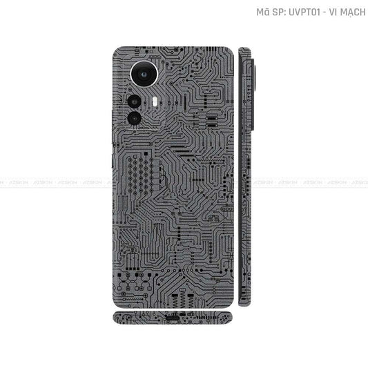 Dán Skin Xiaomi 12 Series Vân Nổi Vi Mạch Xám | UVPT01