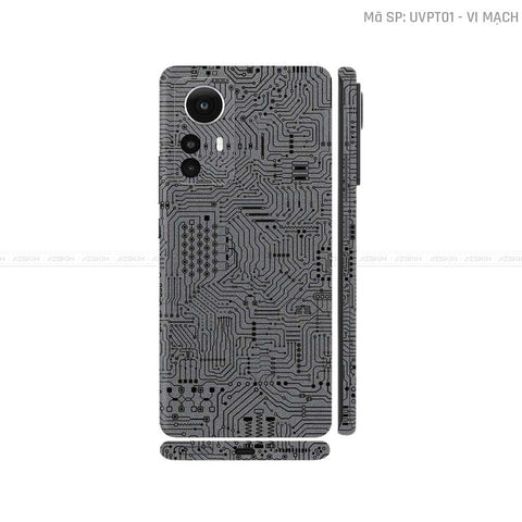 Dán Skin Xiaomi 12 Series Vân Nổi Vi Mạch Xám | UVPT01