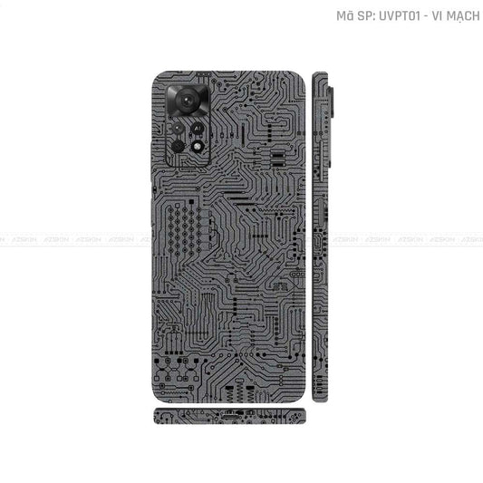Dán Skin Xiaomi Redmi Note 11 Series Vân Nổi Vi Mạch Xám | UVPT01