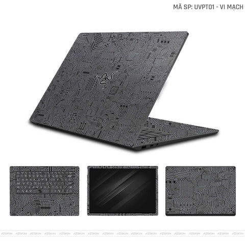 Dán Skin Laptop Razer Vân Nổi Vi Mạch Xám | UVPT01