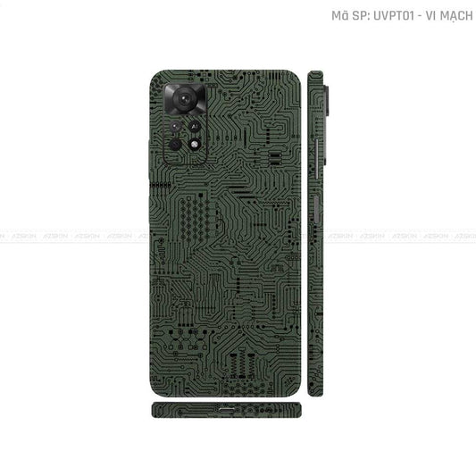 Dán Skin Xiaomi Redmi Note 11 Series Vân Nổi Vi Mạch Midnight | UVPT01