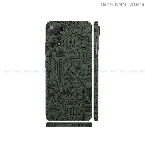 Dán Skin Xiaomi Redmi Note 11 Series Vân Nổi Vi Mạch Midnight | UVPT01