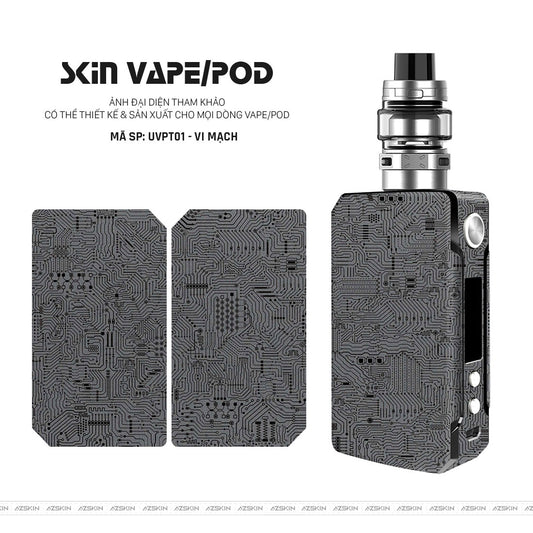 Dán Skin Vape Vân Vi Mạch Xám | UVPT01