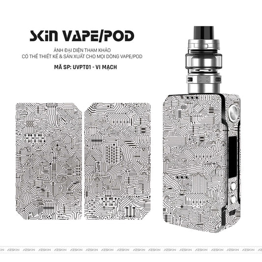 Dán Skin Vape Vân Vi Mạch Trắng | UVPT01