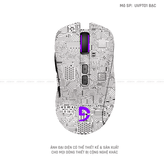 Skin Dán Chuột Fuhlen Vân Nổi Hình Vi Mạch Bạc | UVPT01