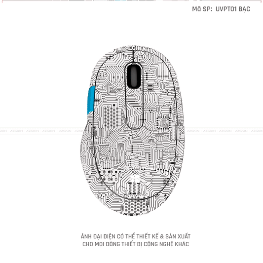 Skin Dán Chuột Microsoft Vân Nổi Hình VI MẠCH Bạc | UVPT01