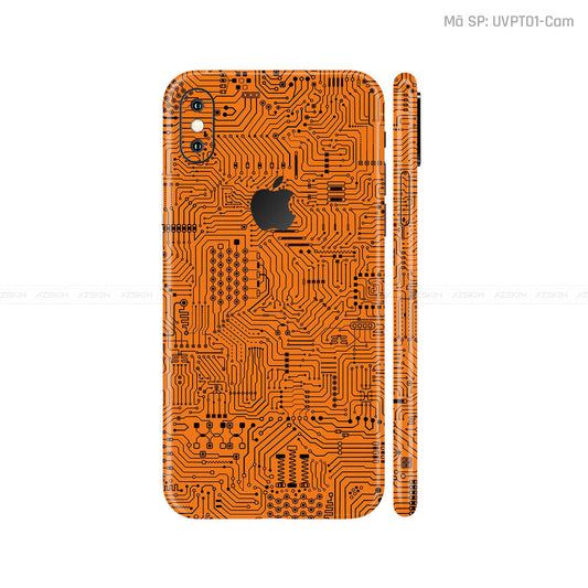 Dán Skin IPhone X Series Vân Vi Mạch Cam | UVPT01