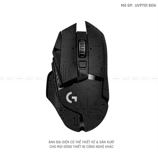 Skin Dán Chuột Logitech Vân Nổi Vi Mạch Đen | UVPT01
