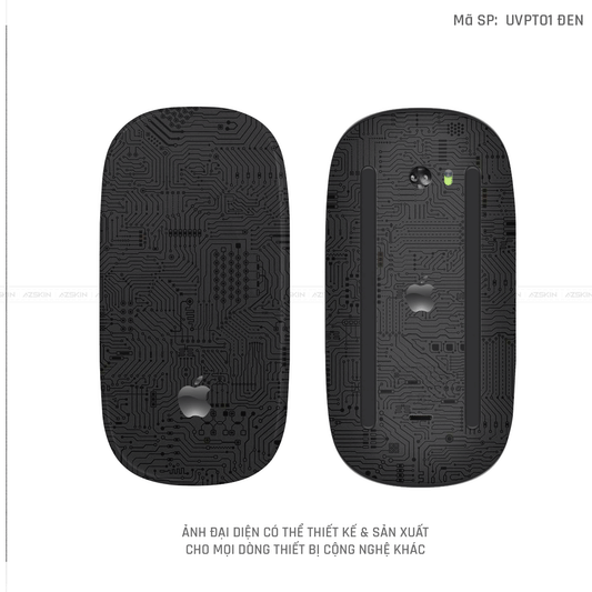 Skin Dán Chuột Apple Magic Mouse Vân Nổi Hình Vi Mạch Màu Đen | UVPT01
