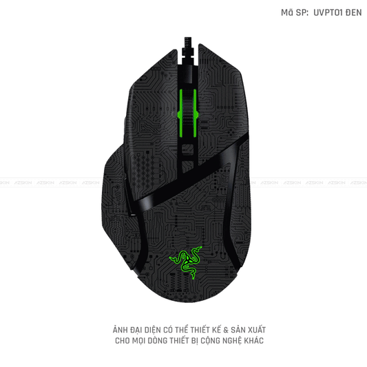 Skin Dán Chuột Razer Vân Nổi Hình Vi Mạch Đen | UVPT01