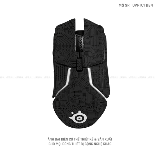 Skin Dán Chuột Steelseries Vân Nổi Vi Mạch Đen | UVPT01