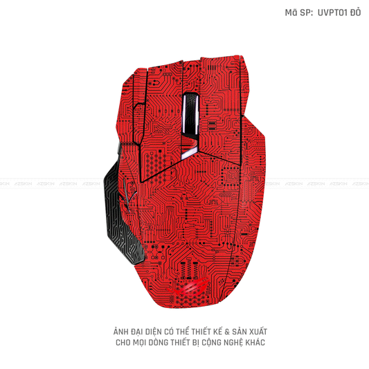 Skin Dán Chuột Asus Vân Nổi Hình Vi Mạch Đỏ | UVPT01