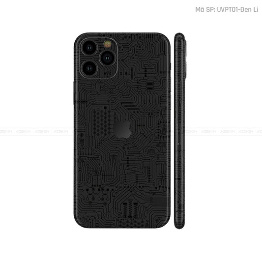 Dán Skin IPhone 11 Series Vân Vi Mạch Đen | UVPT01