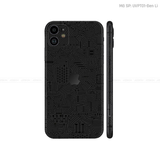 Dán Skin IPhone 11 Series Vân Vi Mạch Đen | UVPT01