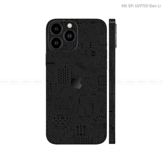 Dán Skin IPhone 14 Series Vân Vi Mạch Đen | UVPT01