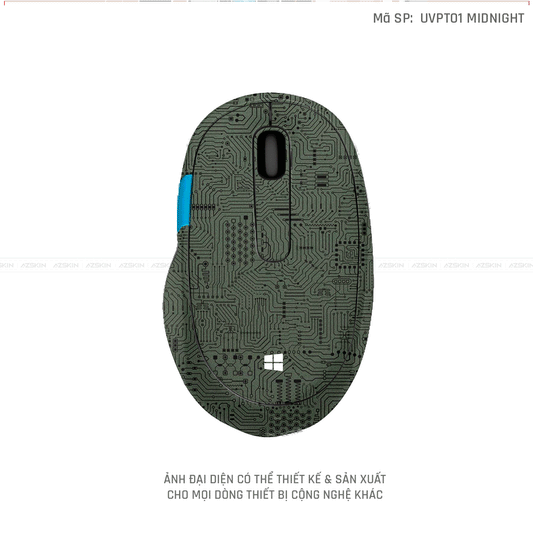 Skin Dán Chuột Microsoft Vân Nổi Hình VI MẠCH Midnight | UVPT01