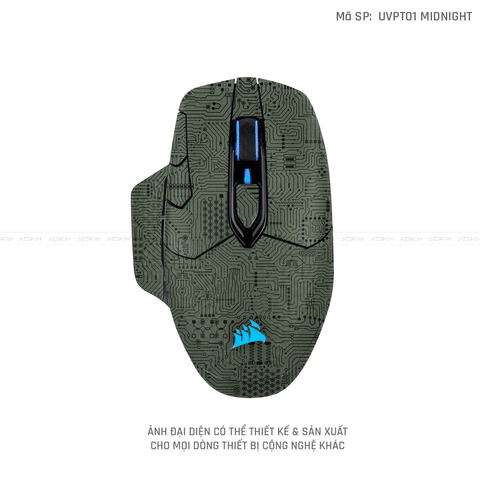 Skin Dán Chuột Corsair Vân Nổi Vi Mạch MIDNIGHT  | UVPT01