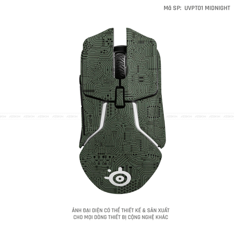 Skin Dán Chuột Steelseries Vân Nổi Vi Mạch Xanh  | UVPT01