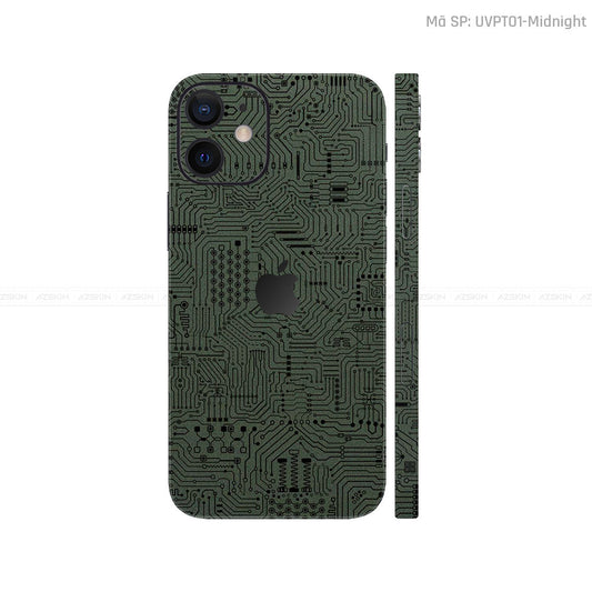 Dán Skin IPhone 12 Series Vân Nổi Vi Mạch Xanh | UVPT01