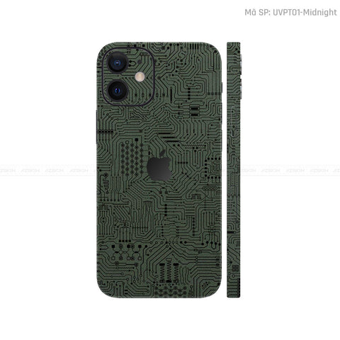 Dán Skin IPhone 12 Series Vân Nổi Vi Mạch Xanh | UVPT01