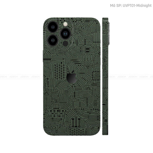Dán Skin IPhone 14 Series Vân Vi Mạch Xanh | UVPT01