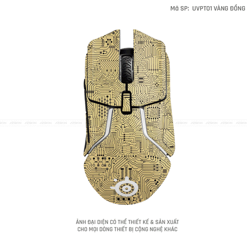 Skin Dán Chuột Steelseries Vân Nổi Vi Mạch Gold | UVPT01