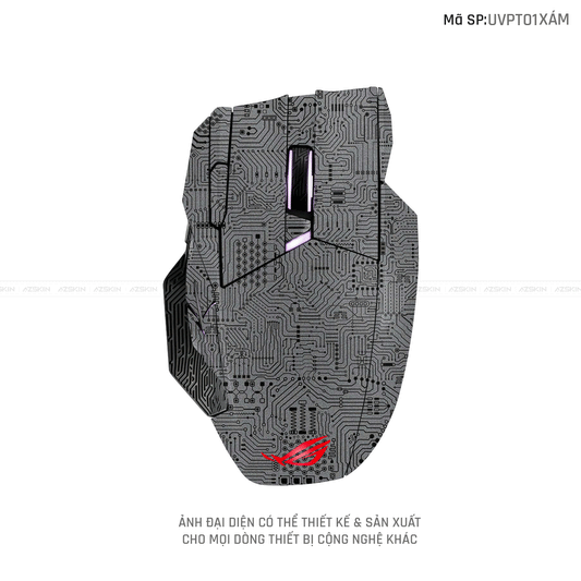 Skin Dán Chuột Asus Vân Nổi Hình Vi Mạch Xám| UVPT01