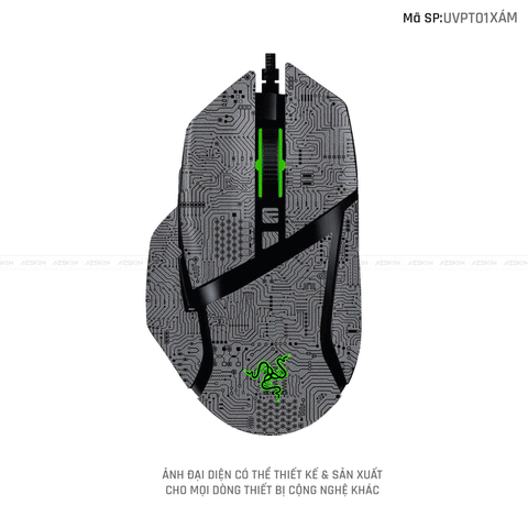 Skin Dán Chuột Razer Vân Nổi Hình Vi Mạch Xám |UVPT01