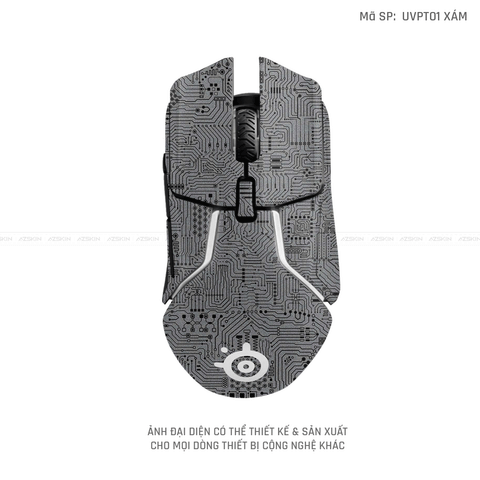 Skin Dán Chuột Steelseries Vân Nổi Vi Mạch Xám | UVPT01