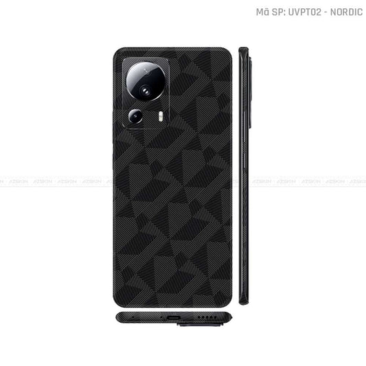 Dán Skin Xiaomi 13 Series Vân Nổi Nordic Đen | UVPT02